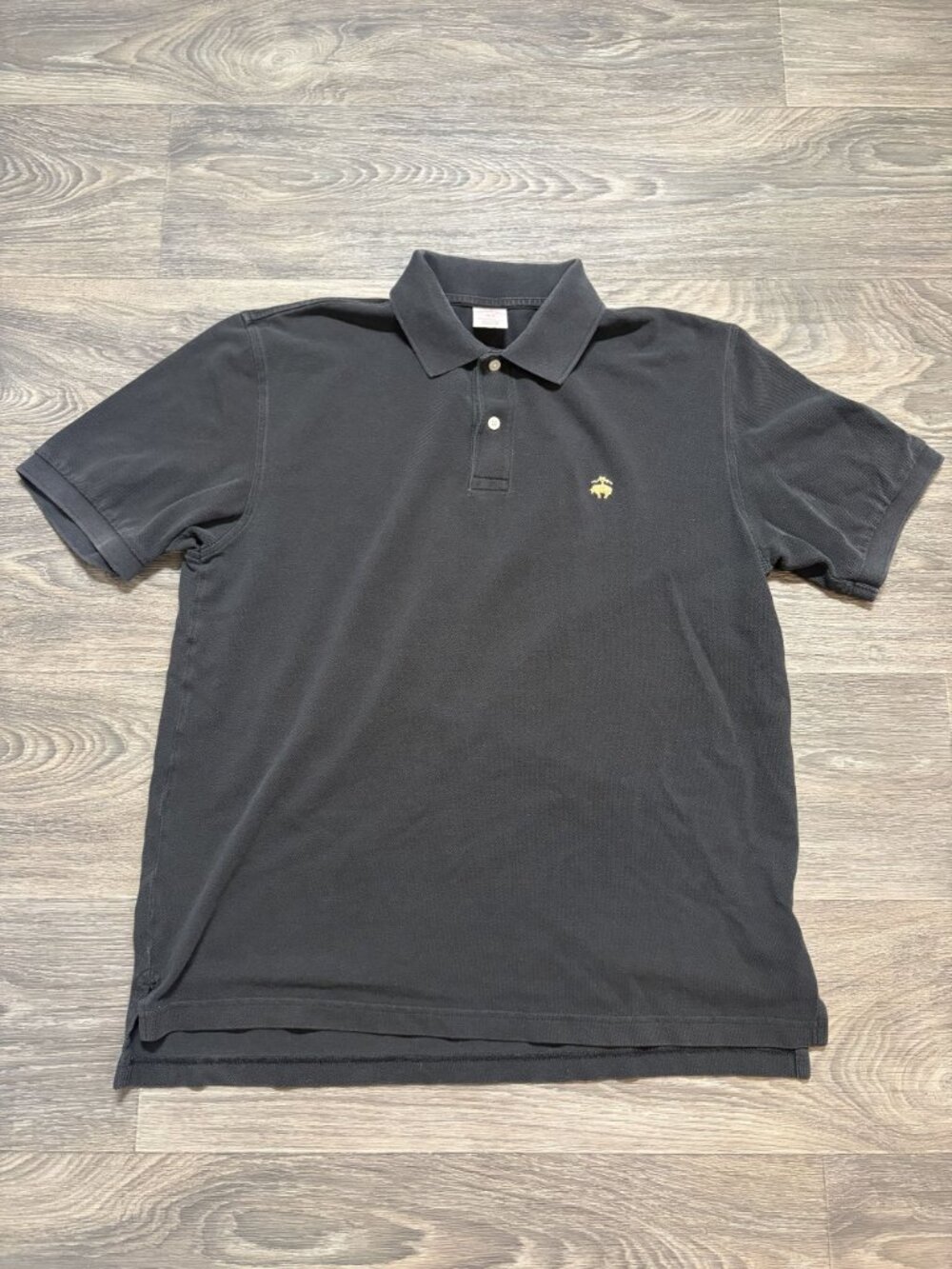 Brooks Brothers Performance Polo Shirt Large Black Cotton Short Sleeve Preppy